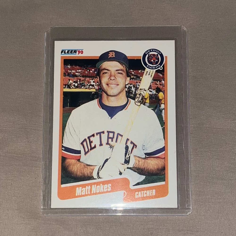 Detroit Tigers VINTAGE 1990 Matt Nokes Fleer #611 MLB Baseball Trading Card